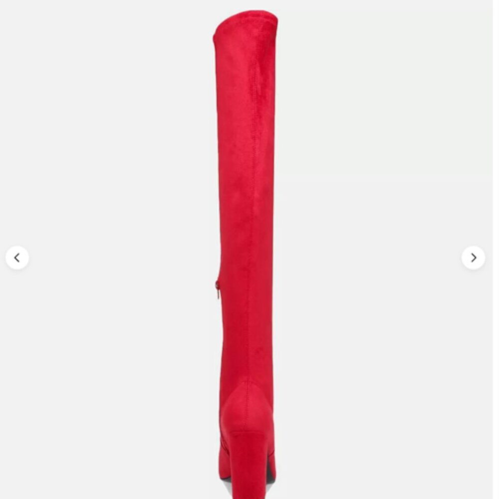 NEW [Wild Pair] Bravy Red Suede Over-The-Knee Boots Women's, Multiple Sizes! - Picture 3 of 5